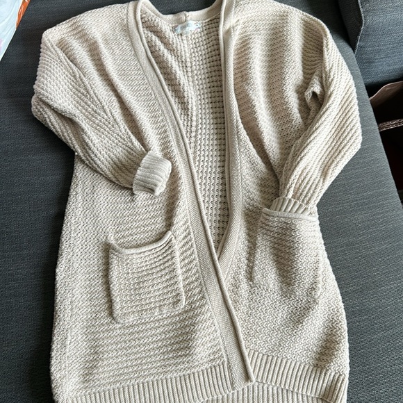 Pink Rose Women's Cream Cardigan Sweater Size Large - Picture 4 of 7